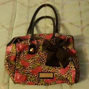 Betsey Johnson cheetah and rose handbag
